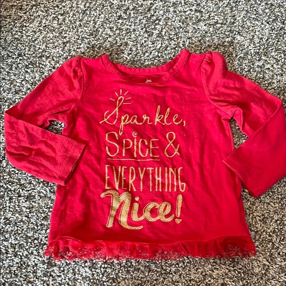 Okie Dokie Red Long Sleeve Top and Carters Brown Pants